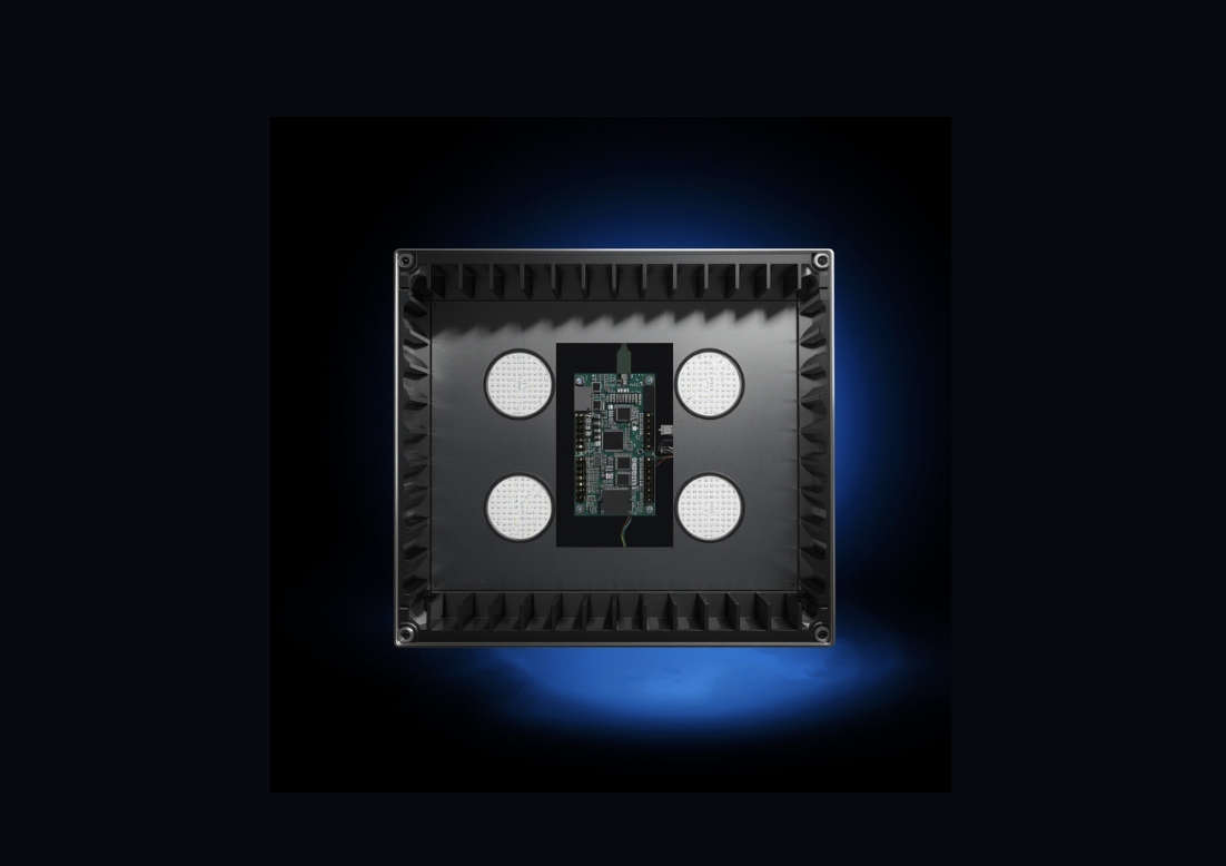 Thermal interface material pad installed on high-power LED driver PCB for heat management