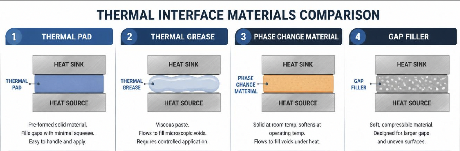 Thermal interface material layers in an industrial UPS IGBT module assembly