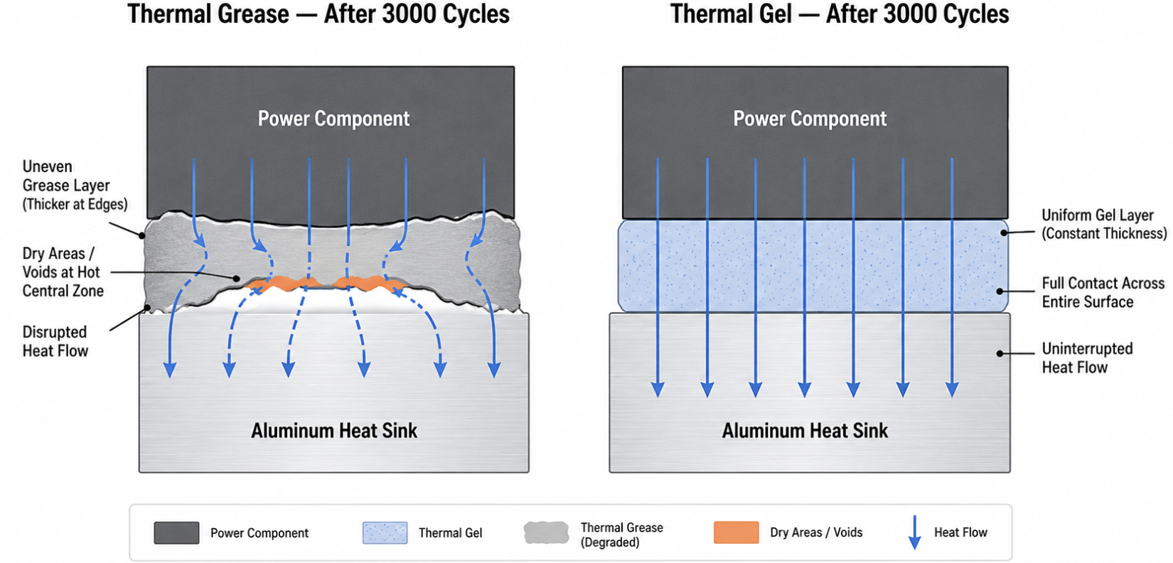 Thermal grease syringe versus thermal gel syringe comparison for power electronics TIM selection Thermal grease syringe versus thermal gel syringe comparison for power electronics TIM selection